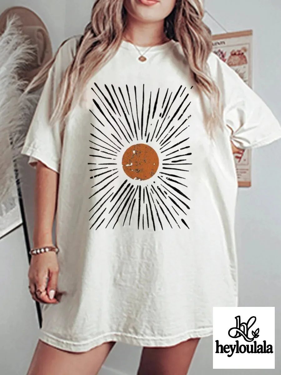 Vintage Sunshine Oversized Graphic T-Shirt