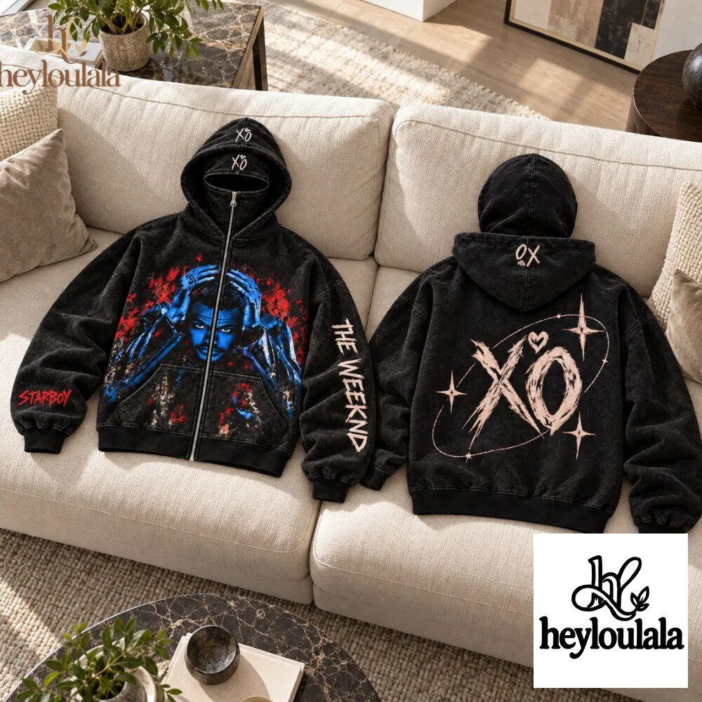 The Weeknd XO Starboy Wash Masked Zip Hoodie 2026 13 The Weeknd XO Starboy Wash Masked Zip Hoodie 2026